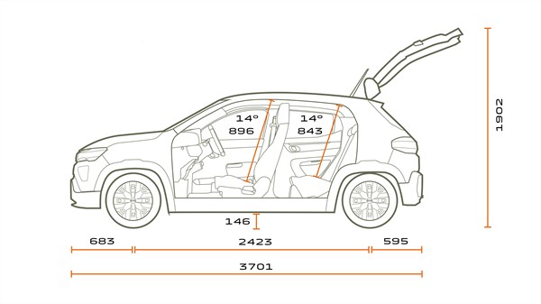 Dacia Spring - dimensions